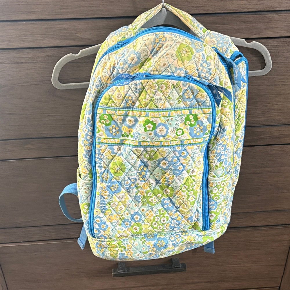 Vera Bradley Green and Blue Floral Backpack
